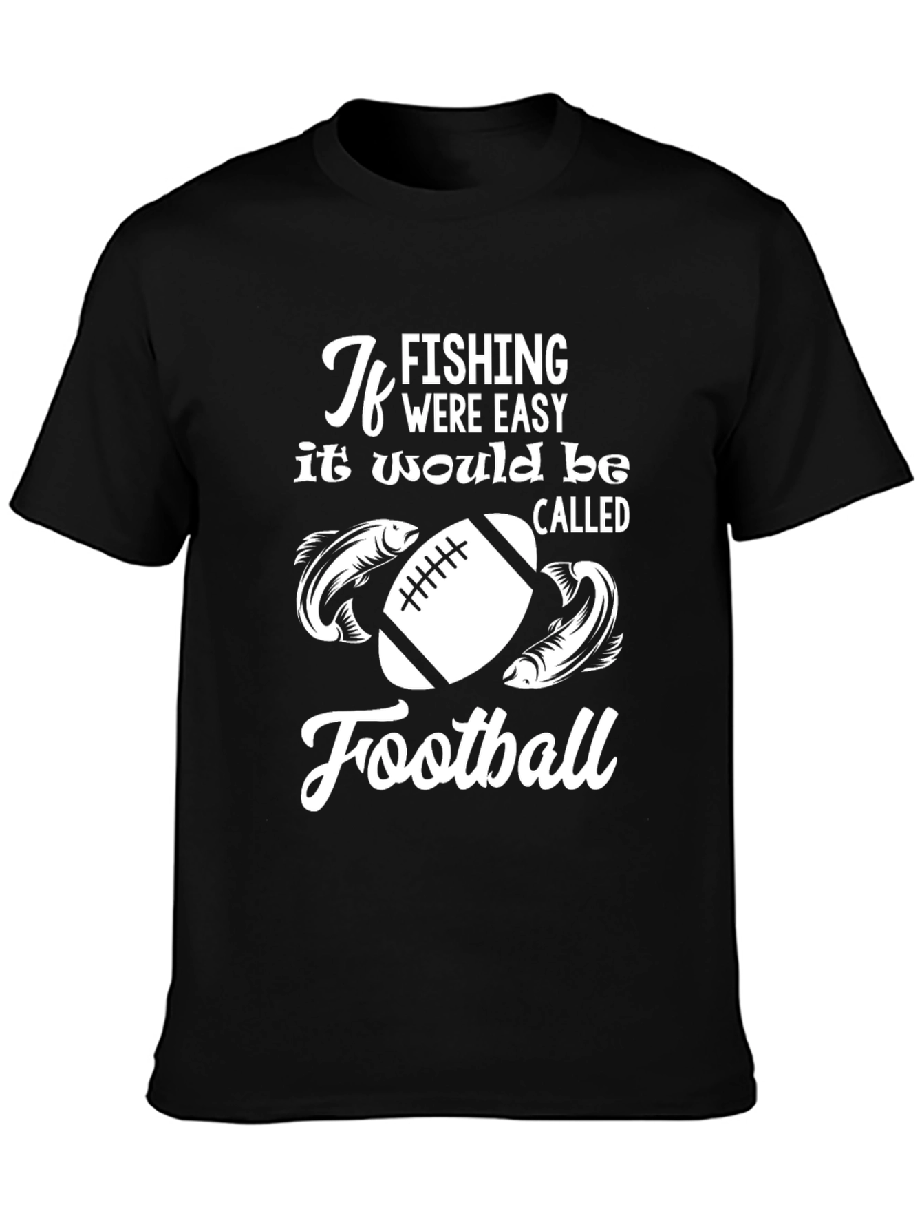Fishing vs Football Graphic T-Shirt