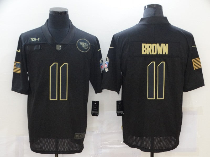 Men's Tennessee Titans A.J. Brown #11 Black Game Jerseys
