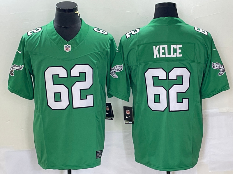 Men's Philadelphia Eagles Jason Kelce #62 Kelly Green Game Jerseys