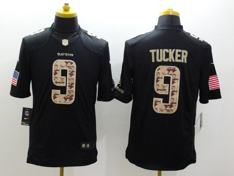 Men's Baltimore Ravens Justin Tucker #9 Black Alternate Game Jerseys