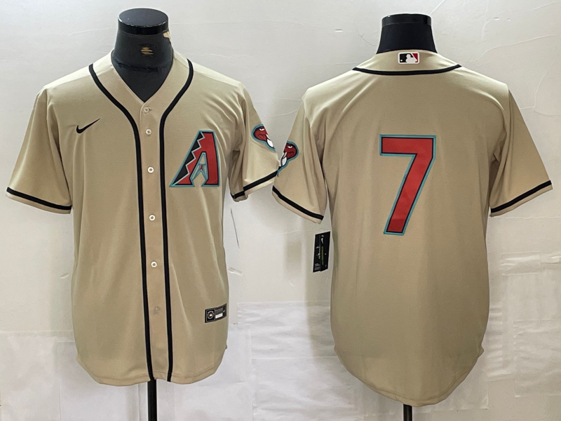 Men's Arizona Diamondbacks Corbin Carroll #7 Cream Replica Player Jerseys