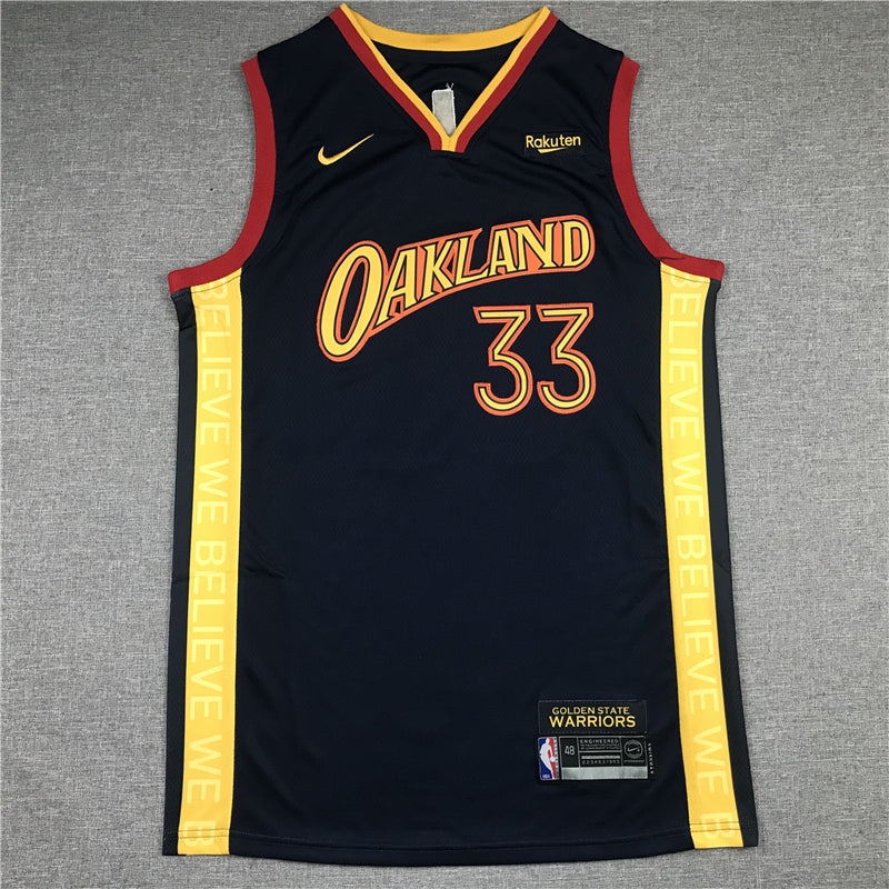 Men's Golden State Warriors James Wiseman #33 Navy Hardwood Classics Jerseys