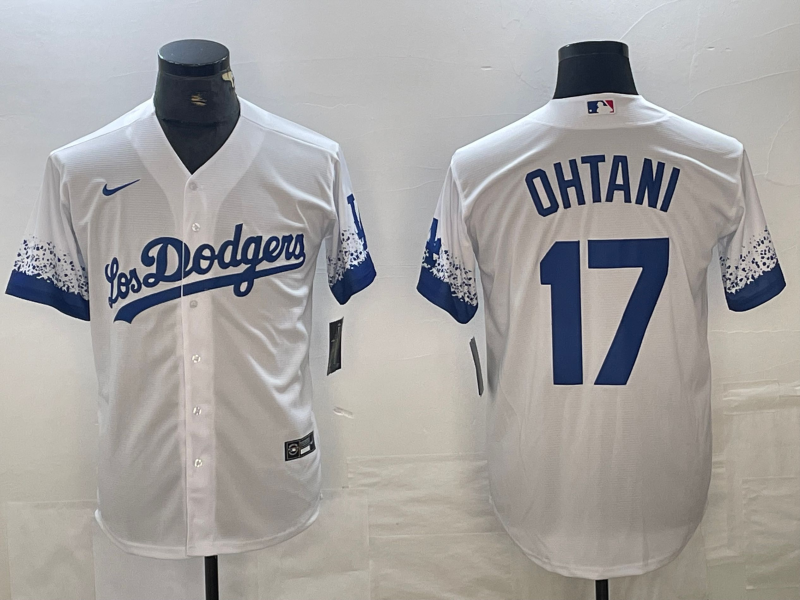 Men's Los Angeles Dodgers Shohei Ohtani #17 White Replica Team Jerseys