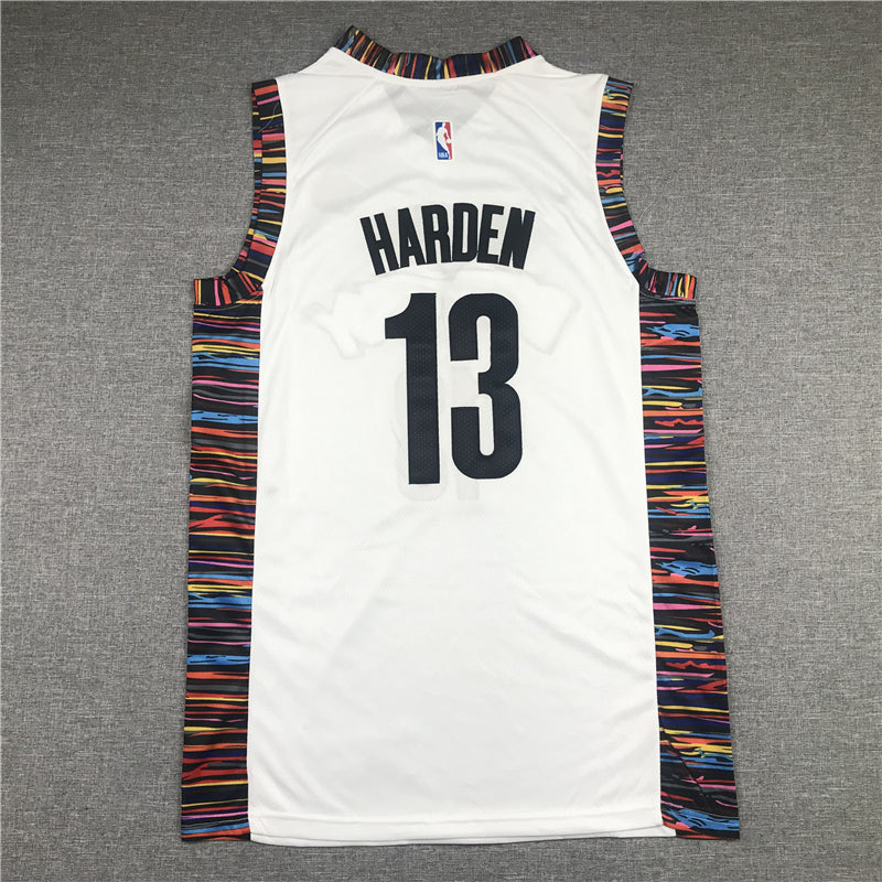 Men's Brooklyn Nets James Harden #13 White Swingman Jerseys - City Edition