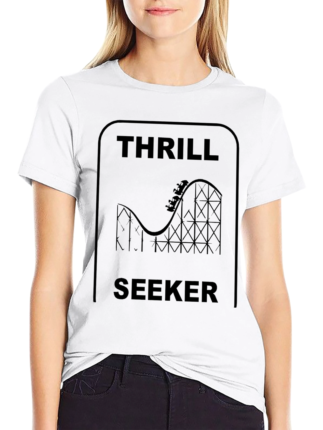 Thrill Seeker Roller Coaster Graphic Tee - Black