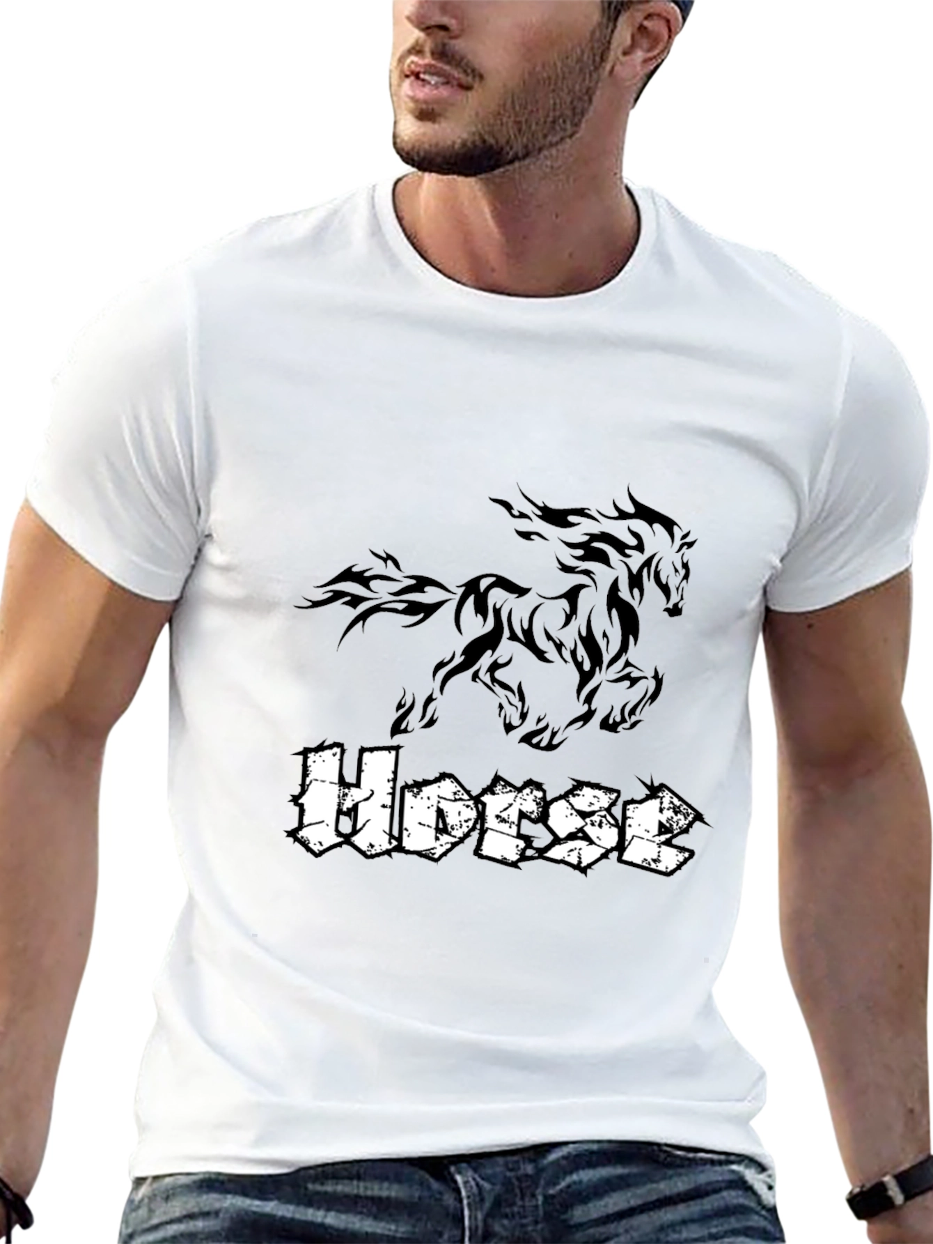 Black Horse Graphic Tee - Stylish Casual Wear