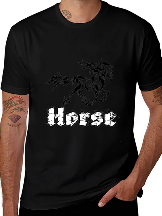 Black Horse Graphic Tee - Stylish Casual Wear