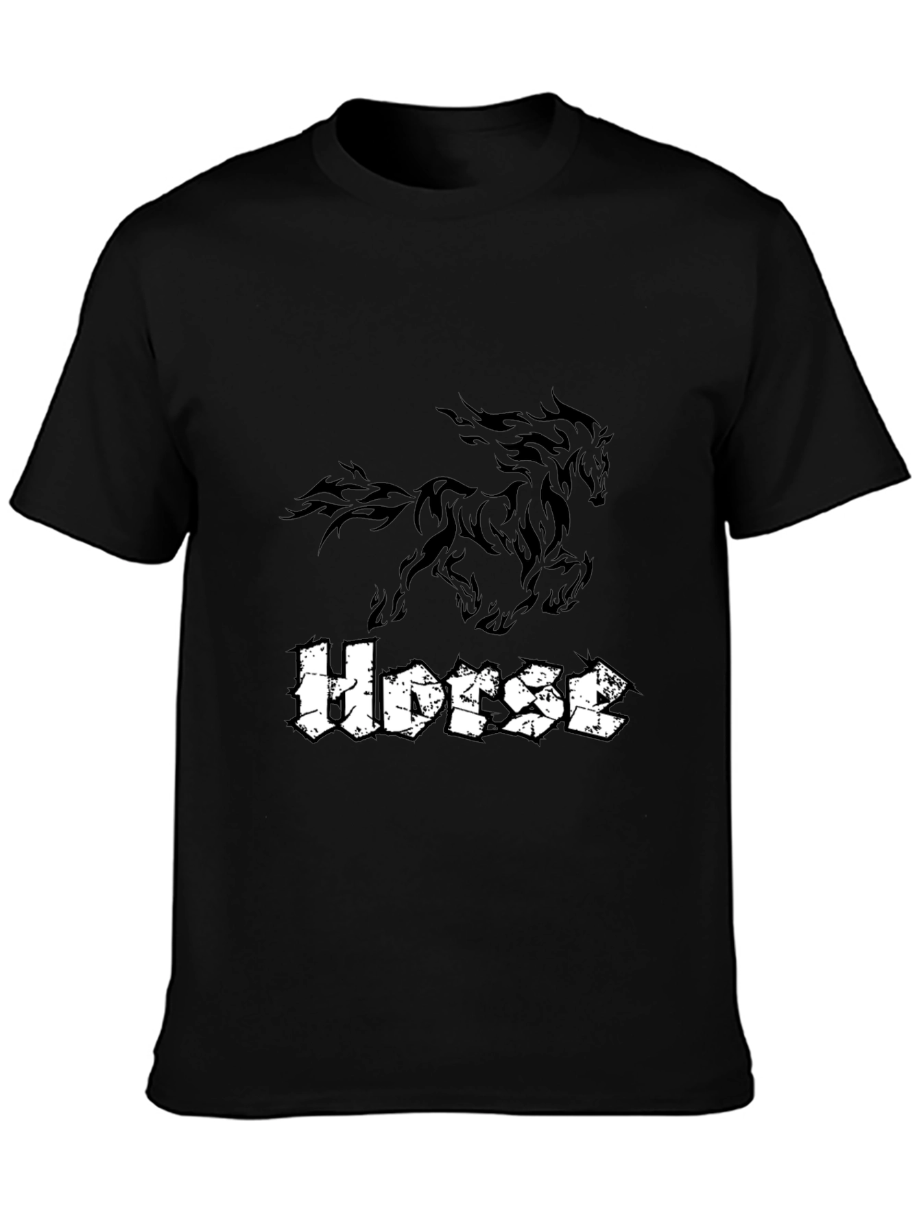 Black Horse Graphic Tee - Stylish Casual Wear