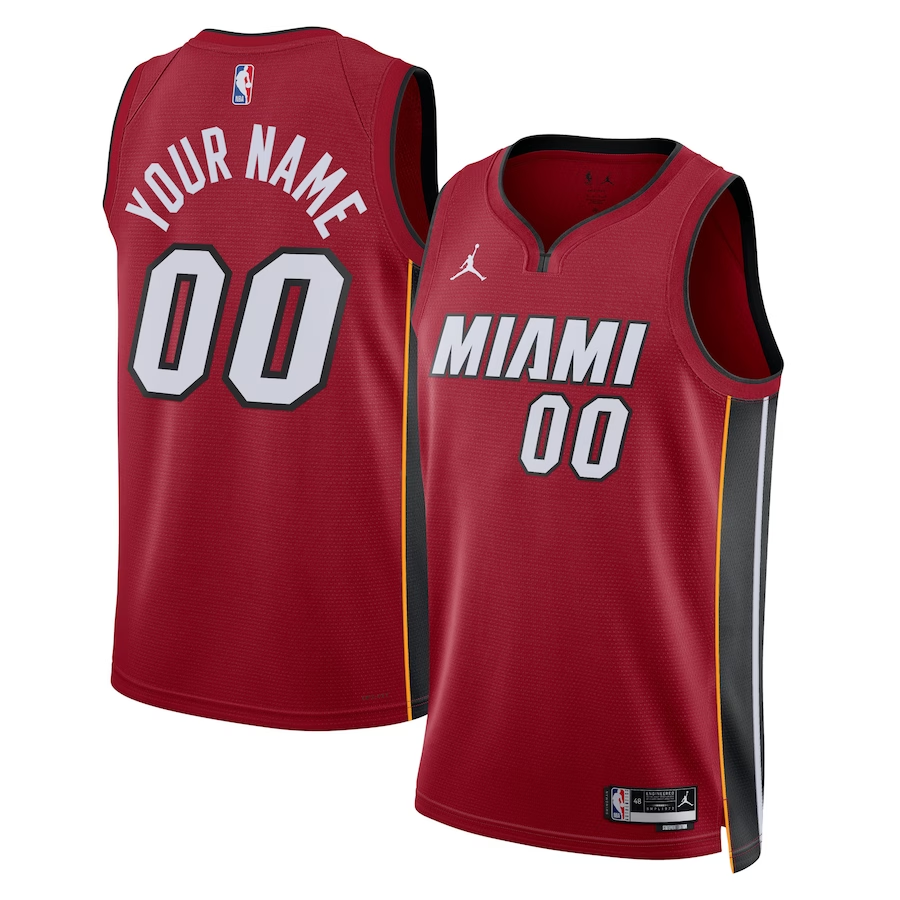 Men's Miami Heat Red 2022/23 Swingman Custom Jerseys - Statement Edition