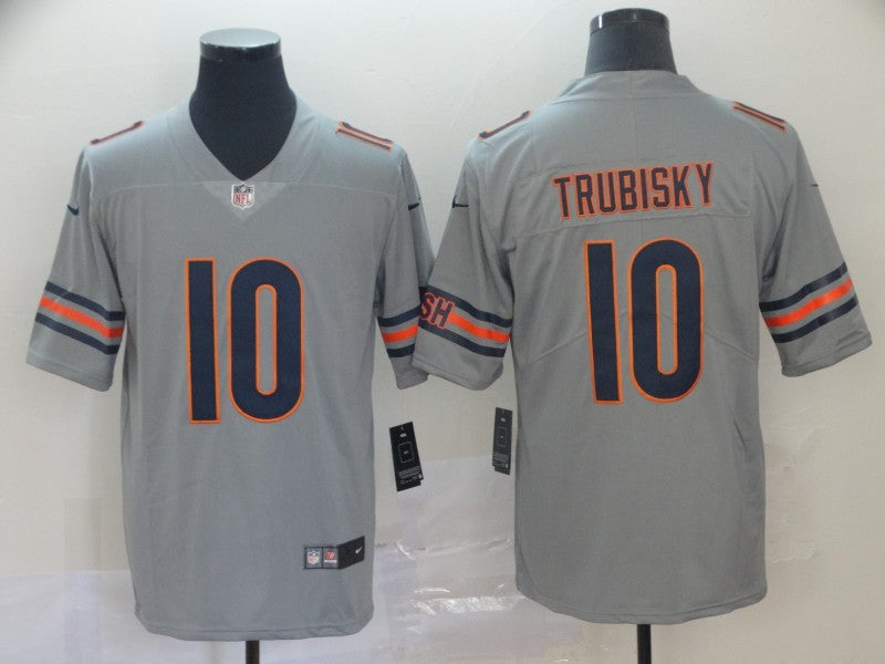Men's Chicago Bears Mitch Trubisky #10 Gray Game Jerseys