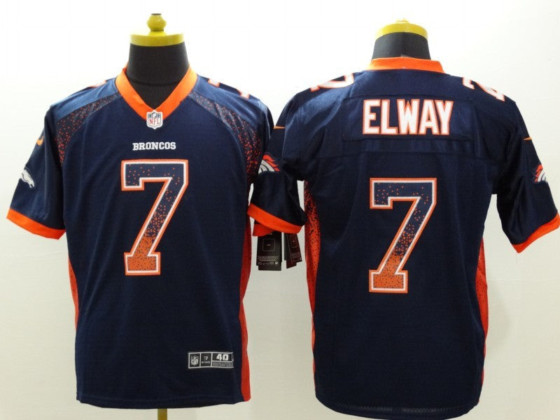 Men's Denver Broncos John Elway #7 Navy Game Jerseys