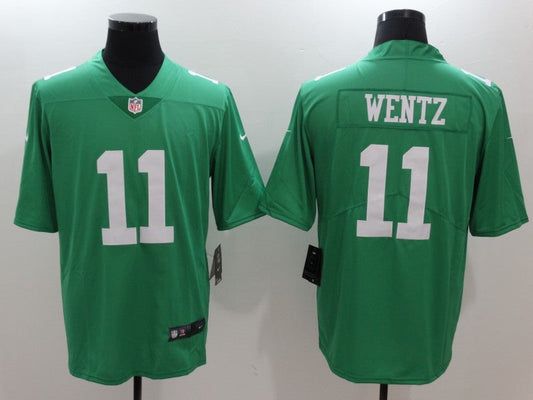 Men's Philadelphia Eagles Carson Wentz #11 Green Game Player Jerseys