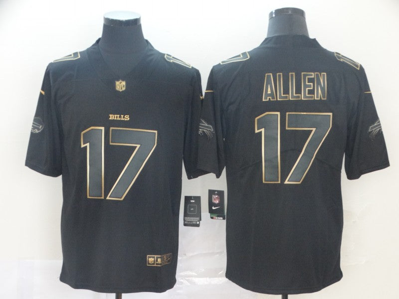 Men's Buffalo Bills #17 Josh Allen Black Authentic Game Jerseys
