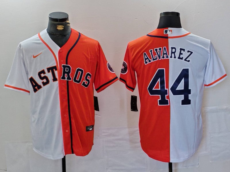 Men's Houston Astros Yordan Alvarez #44 White/Orange Limited Player Jerseys