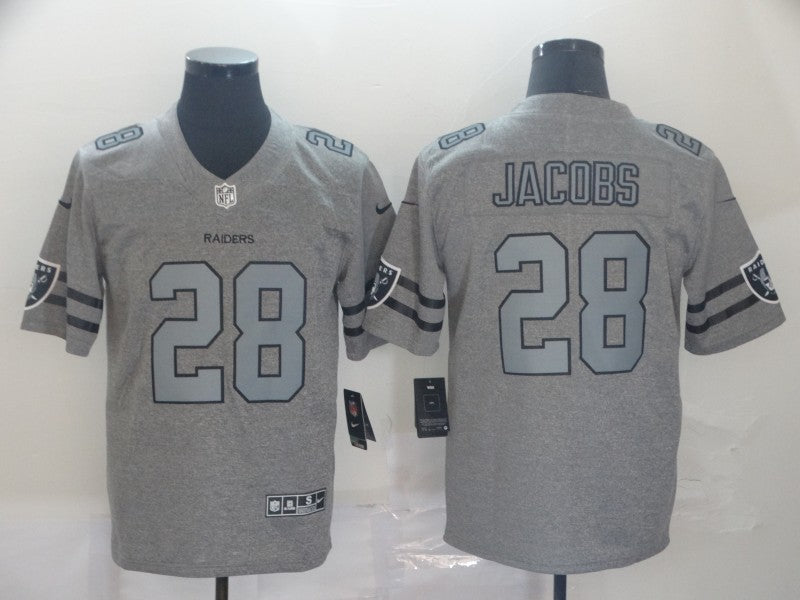 Men's Las Vegas Raiders Josh Jacobs #28 Gray Game Jerseys