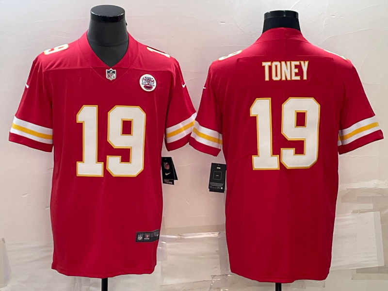 Men's Kansas City Chiefs Kadarius Toney #19 Red Game Jerseys
