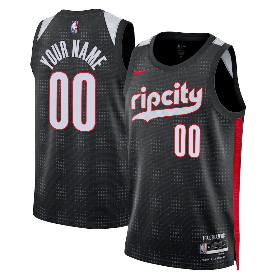 Men's Portland Trail Blazers Black 2024/25 Custom Swingman Jerseys - City Edition