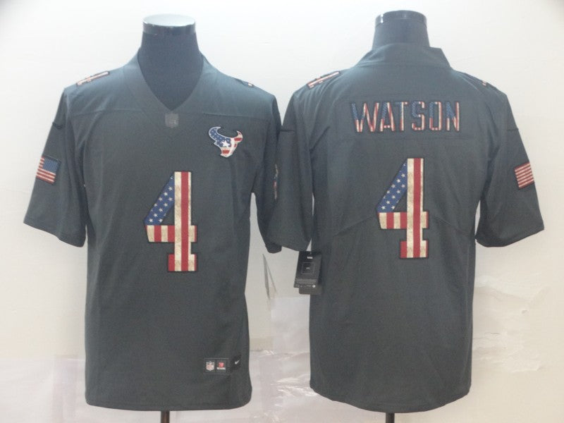 Men's Houston Texans Deshaun Watson #4 Black Team Game Jerseys