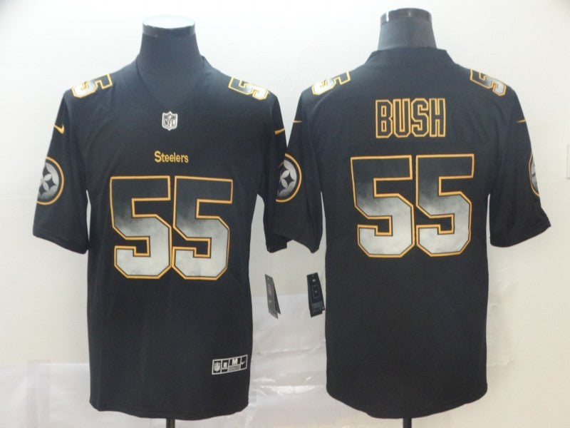 Men's Pittsburgh Steelers Devon Bush Jr. #55 Black Authentic Game Jerseys
