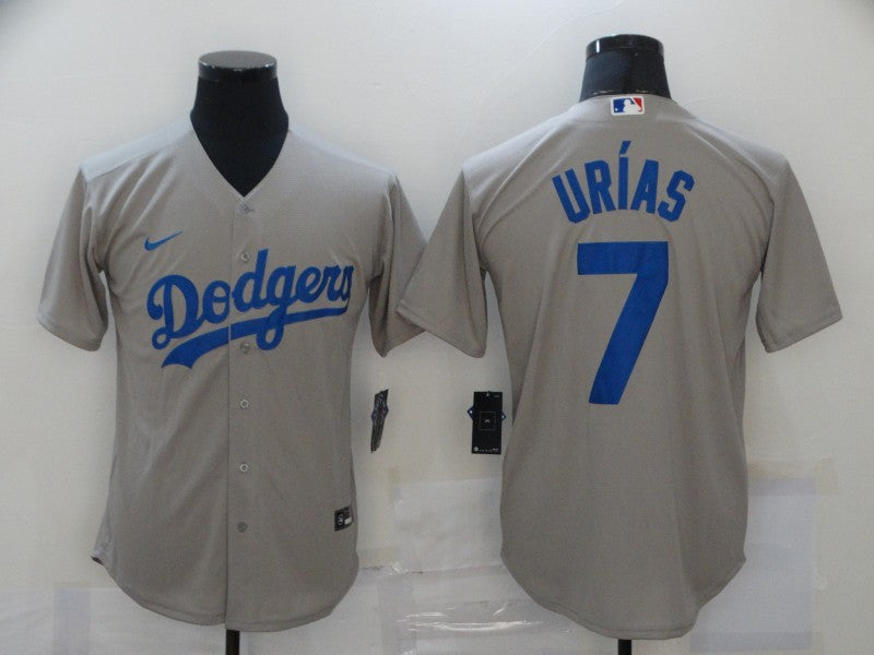 Men's Los Angeles Dodgers Julio Urias #7 Gray Replica Baseball Jerseys