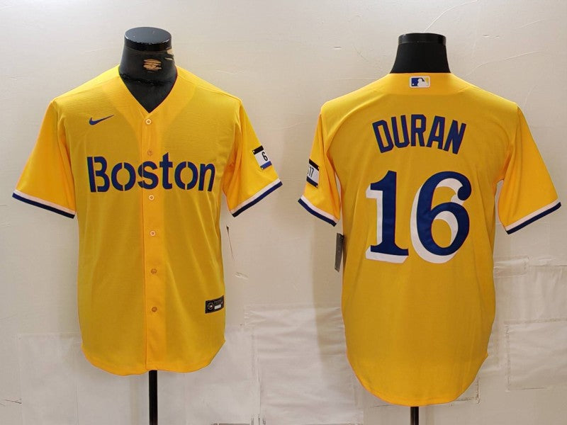 Men's Boston Red Sox Jarren Duran #16 Gold City Connect Limited Player Jerseys