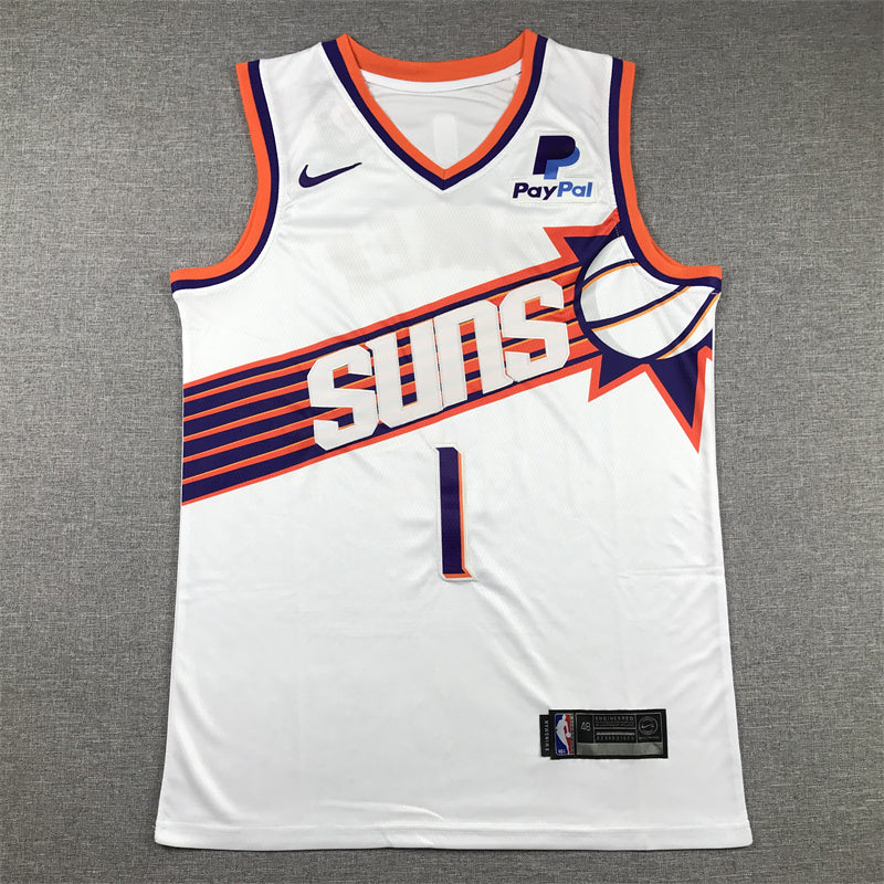 Men's Phoenix Suns Devin Booker #1 White 2023/24 Fast Break Replica Jerseys - Association Edition