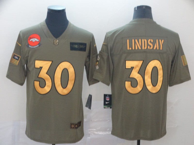 Men's Denver Broncos Phillip Lindsay #30 Brown Game Jerseys
