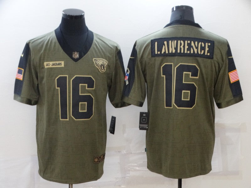 Men's Jacksonville Jaguars Trevor Lawrence #16 Brown Game Jerseys