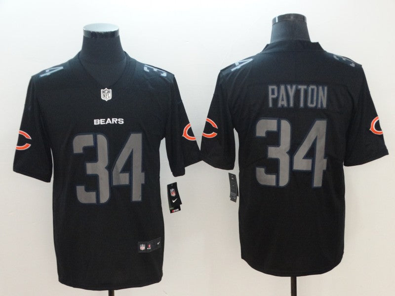 Men's Chicago Bears Walter Payton #34 Black Player Game Jerseys