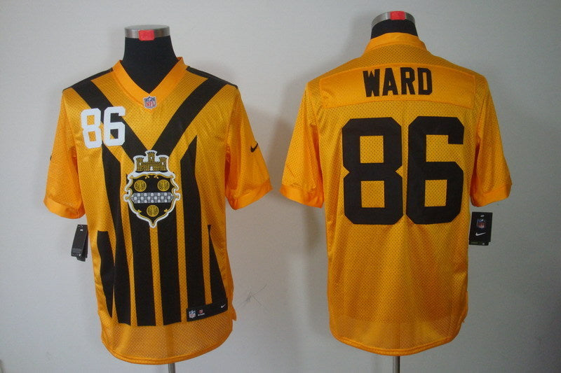 Men's Pittsburgh Steelers Hines Ward #86 Gold Game Jerseys