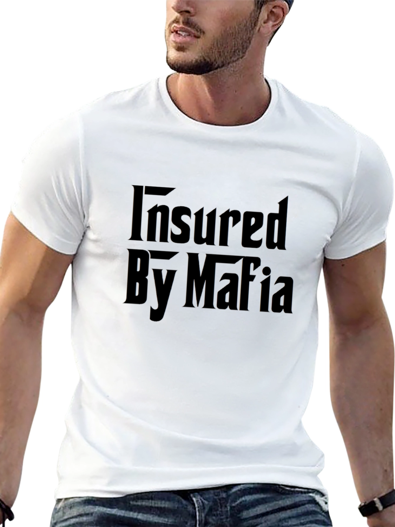Insured By Mafia Graphic T-Shirt - Black