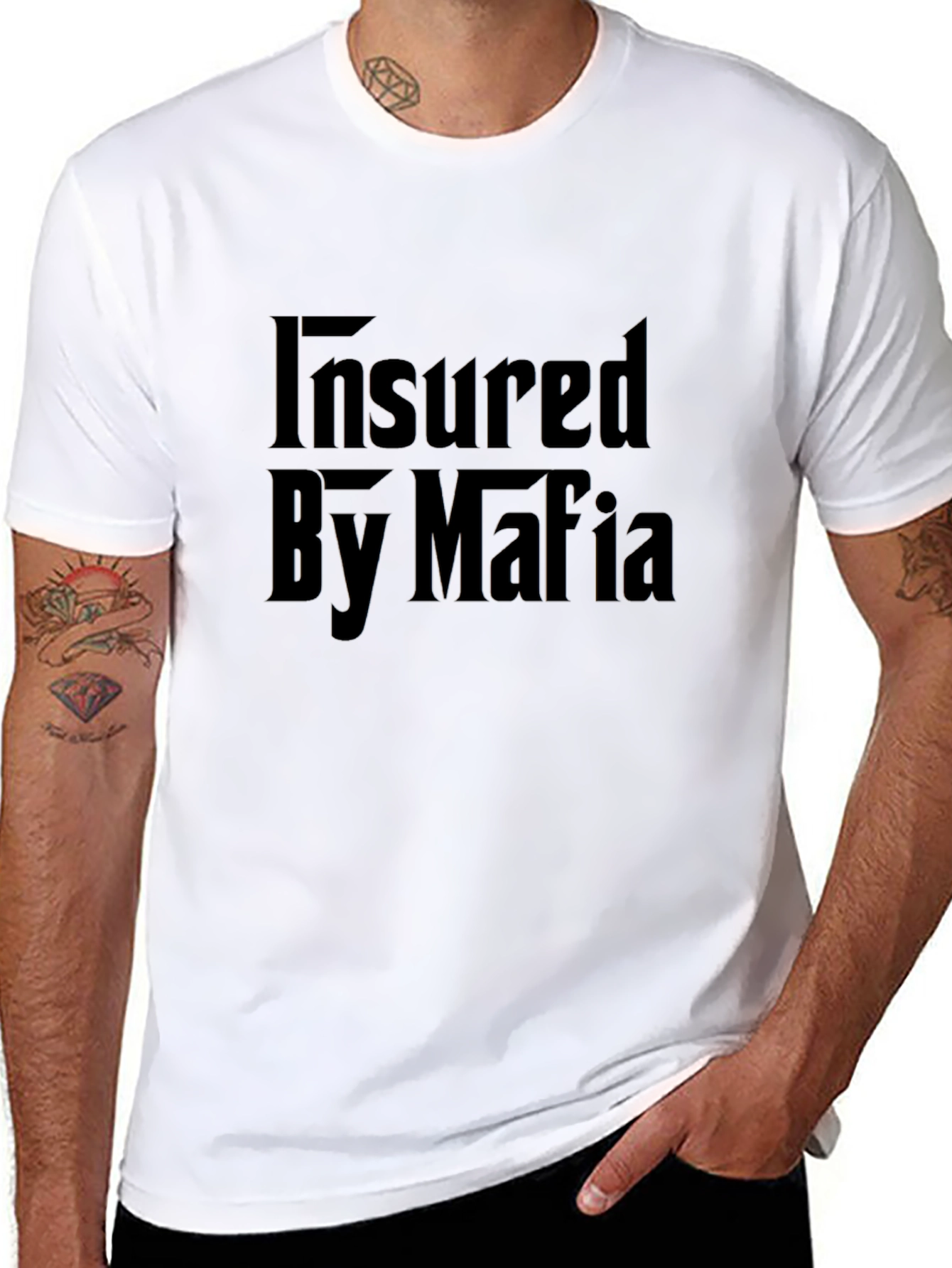 Insured By Mafia Graphic T-Shirt - Black