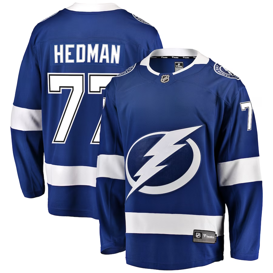Men's Tampa Bay Lightning Victor Hedman #77 Blue Home Breakaway Jerseys