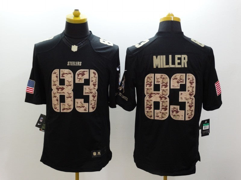 Men's Pittsburgh Steelers Heath Miller #83 Black Game Player Jerseys