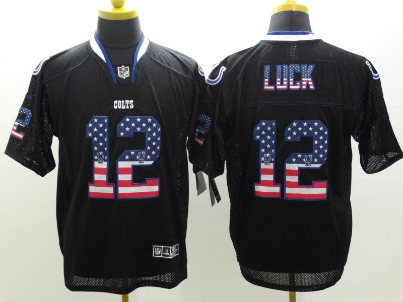 Men's Indianapolis Colts Andrew Luck #12 Black Game Player Jerseys