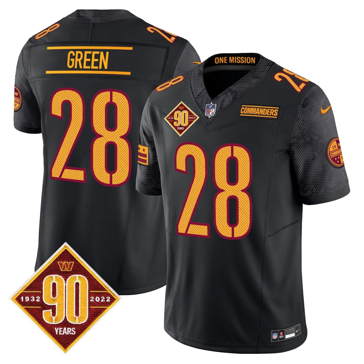 Men���s Washington Commanders 90th Anniversary Vapor Limited Jersey V4 ��� All Stitched