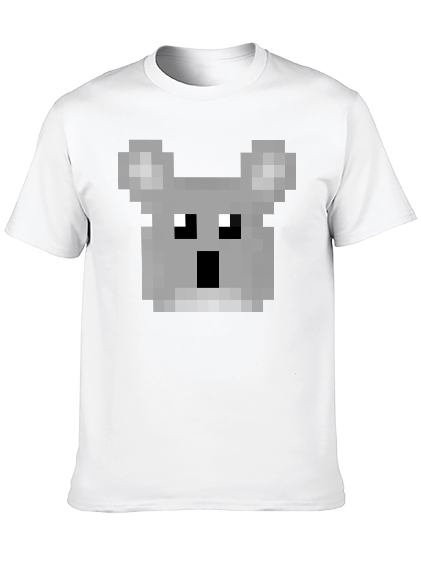 Pixelated Koala Graphic T-Shirt - Black Cotton Tee