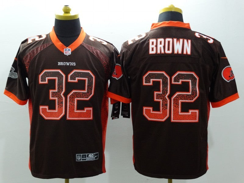 Men's Cleveland Browns Jim Brown #32 Brown Game Jerseys