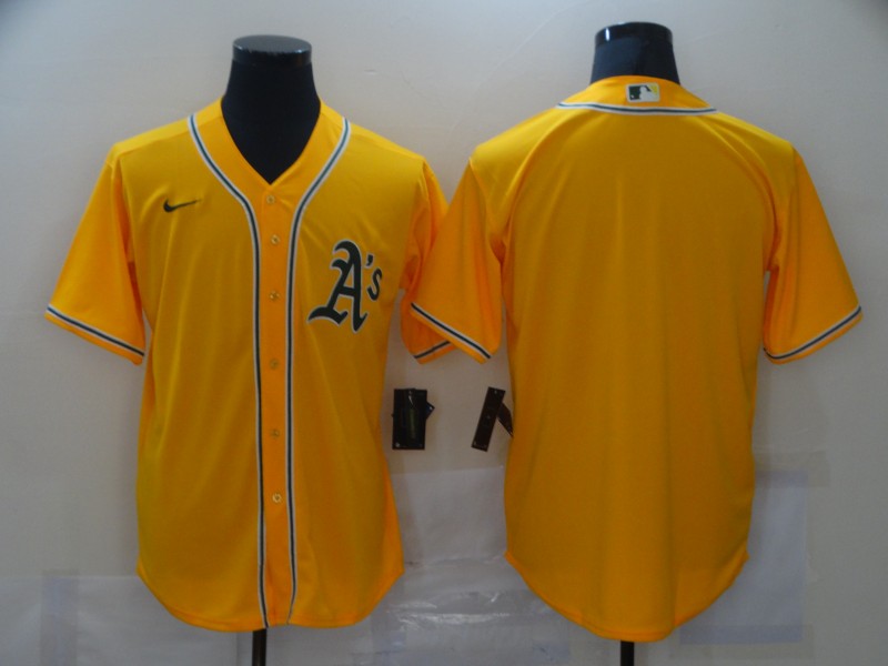 Men's Oakland Athletics Gold Alternate Replica Blank Jerseys