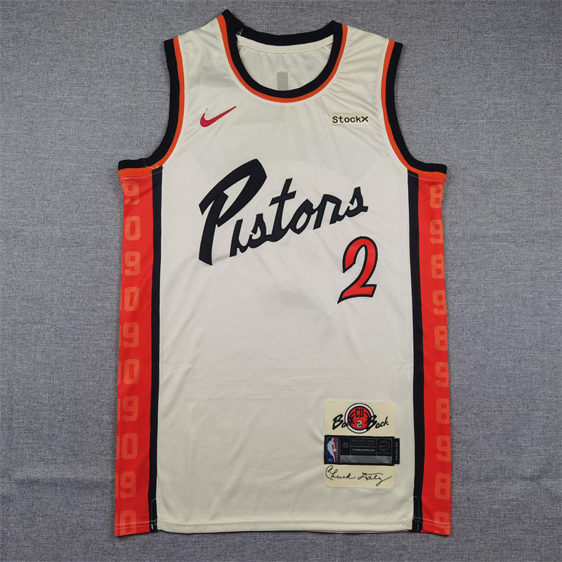 Men's Detroit Pistons Cade Cunningham #2 White 2024/25 Swingman Jerseys - City Edition
