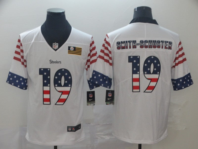 Men's Pittsburgh Steelers JuJu Smith-Schuster #19 White Authentic Game Jerseys