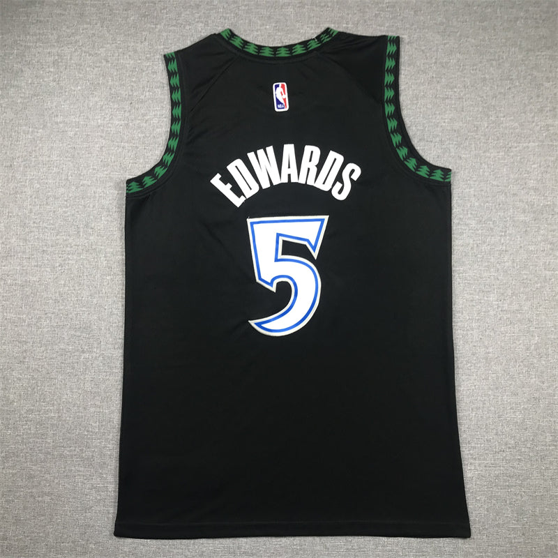 Men's Minnesota Timberwolves Anthony Edwards #5 Black Swingman Jerseys