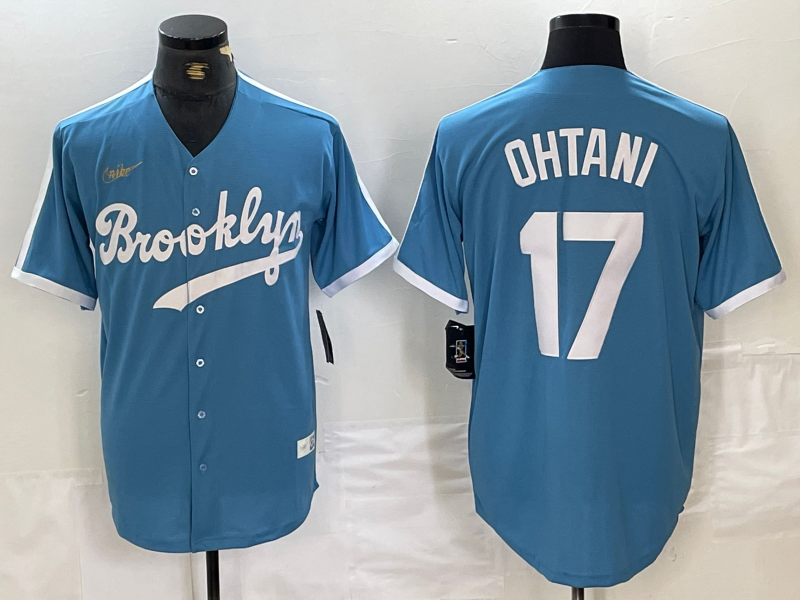 Men's Los Angeles Dodgers Shohei Ohtani #17 Light Blue Alternate Cooperstown Collection Player Jerseys