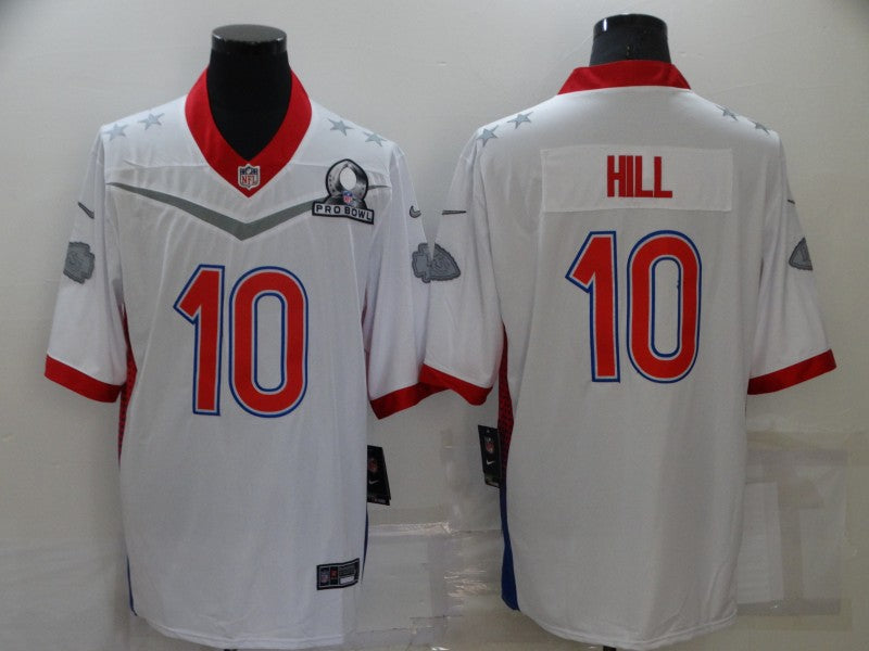 Men's Kansas City Chiefs Tyreek Hill #10 White ALL STAR Game Jerseys