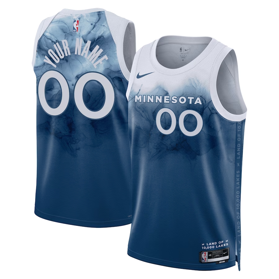 Men's Minnesota Timberwolves Blue 2023/24 Custom Swingman Jerseys - City Edition