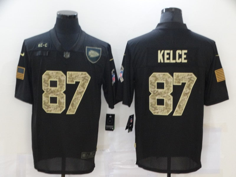 Men's Kansas City Chiefs #87 Travis Kelce Black Player Game Jerseys