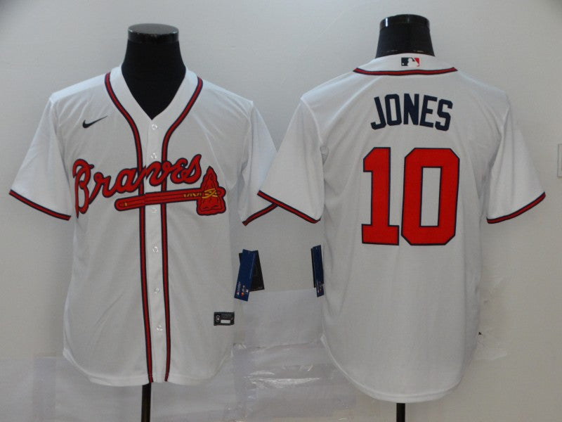 Men's Atlanta Braves Chipper Jones #10 White Replica Player Jerseys