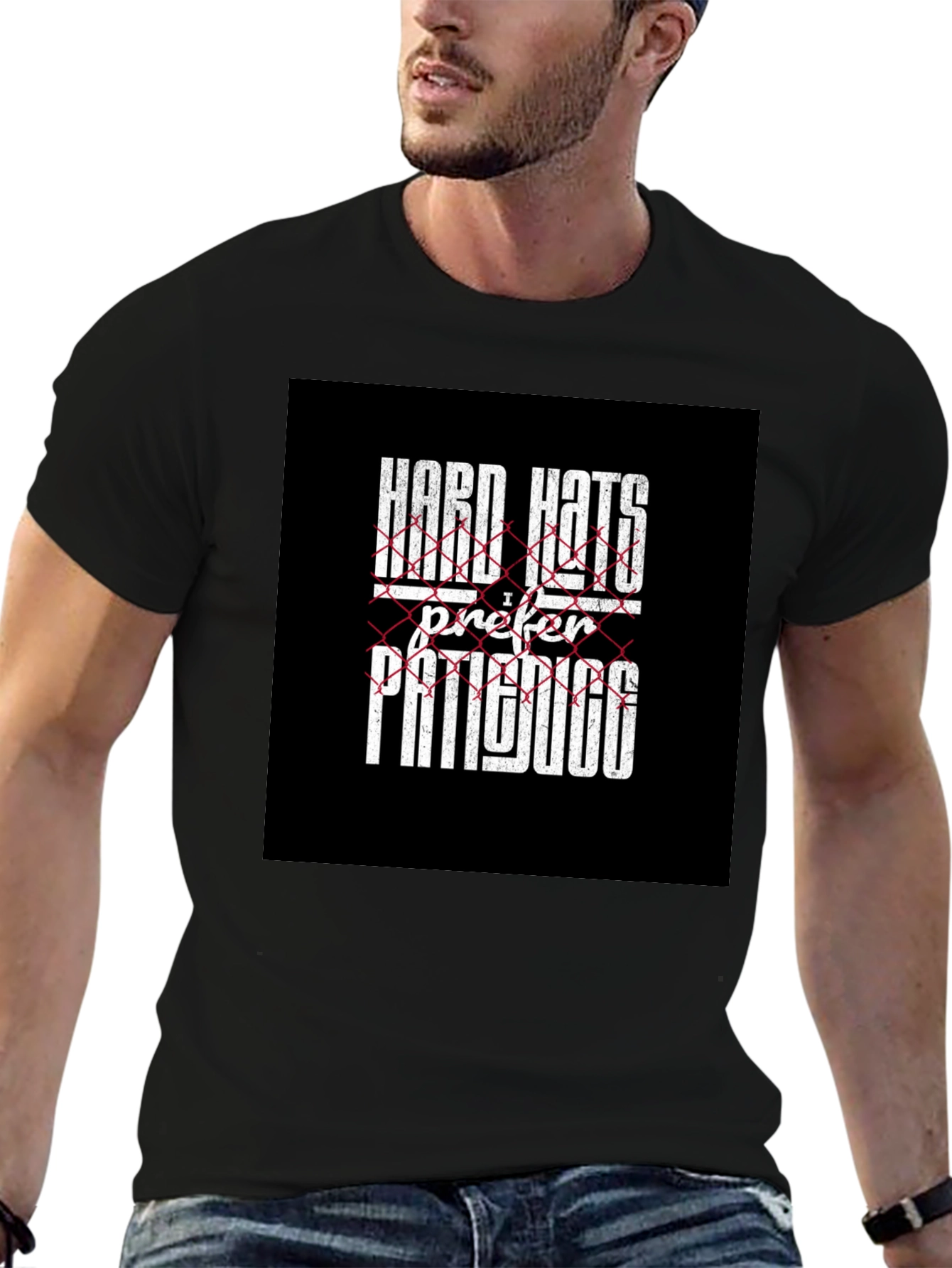 Hard Hats I Prefer Patience Black Graphic Tee