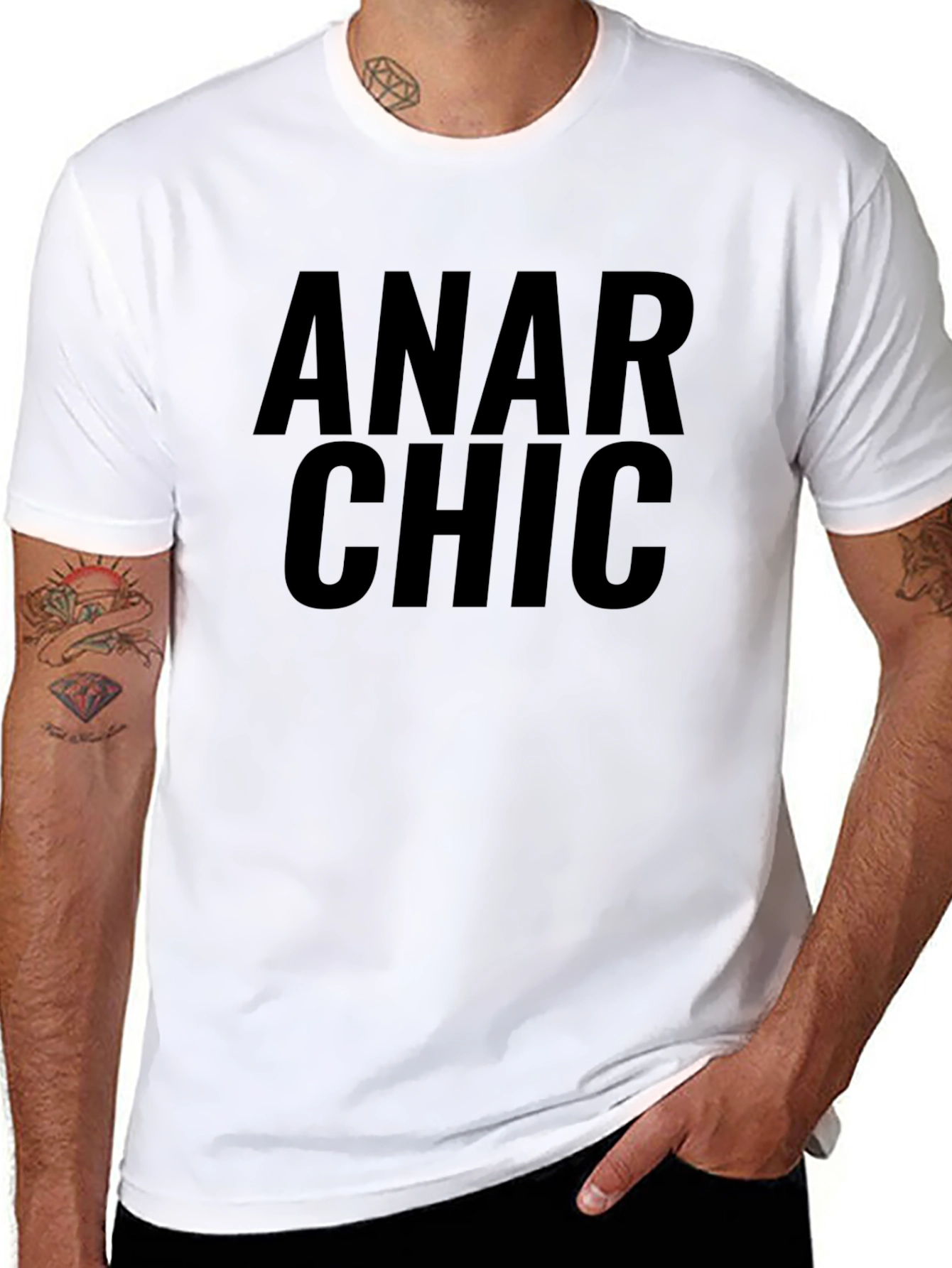 Anar Chic Mens Black T-Shirt