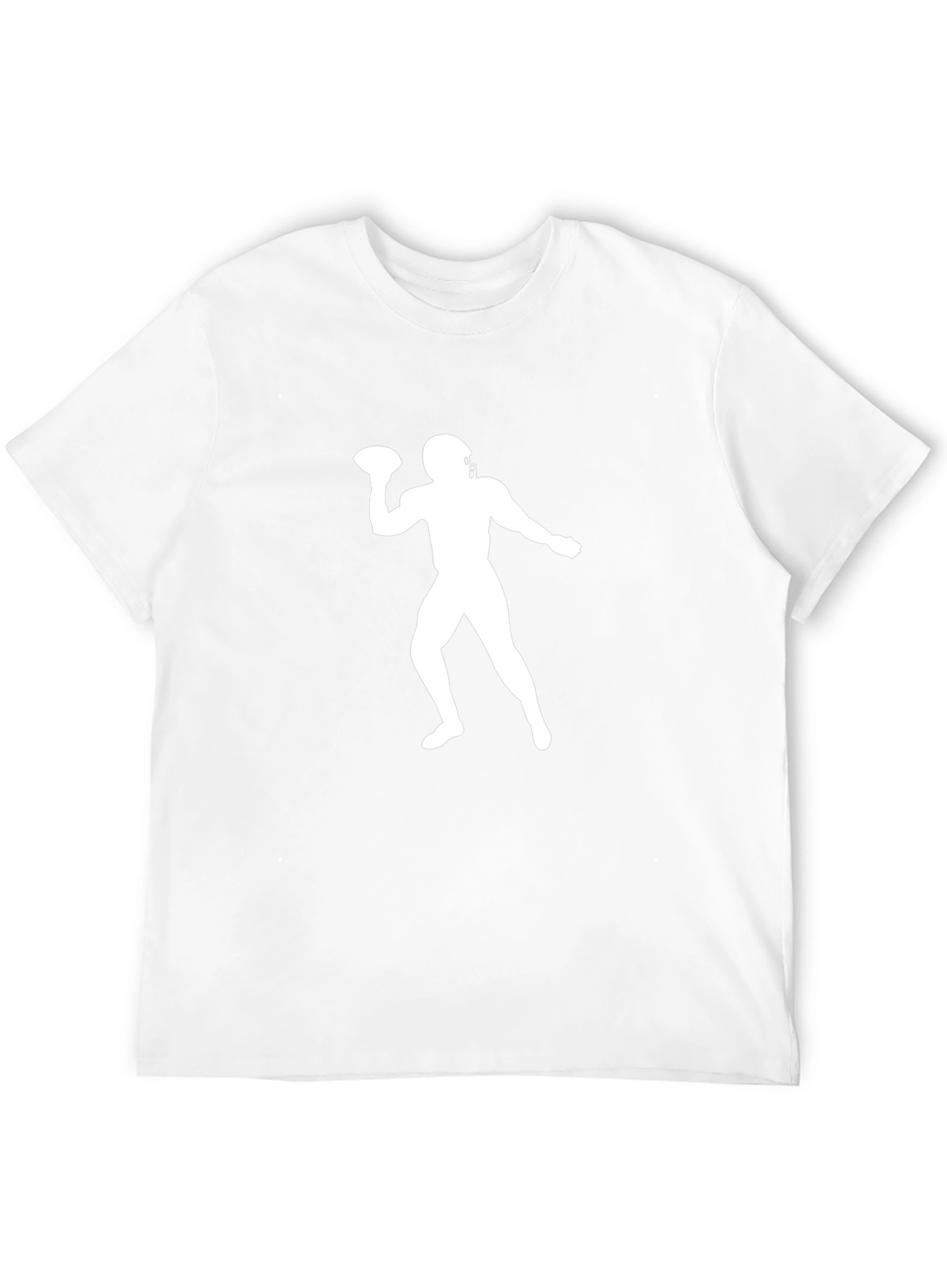 Football Player Graphic Tee - Black Cotton Shirt